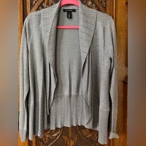 White House Black Market Sparkly Silver Cardigan Sweater